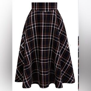 NWOT Chicwish Plaid Midi Skirt
